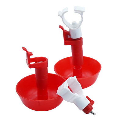 15Pcs Automatic Chicken Water Nipple Drinker Bird Coop Feeder Chicken Red Waterer Hanging Cup Poultry Farm Drinker Poultry Tools