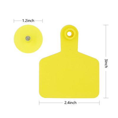 100 τεμ. Cow Cattle Tpu Ear Tag Σημάδια χωρίς λόγια αυτί Πληκτρολογώντας χάλκινα σκουλαρίκια κεφαλής Κάρτα ταυτότητας ζώων φάρμας