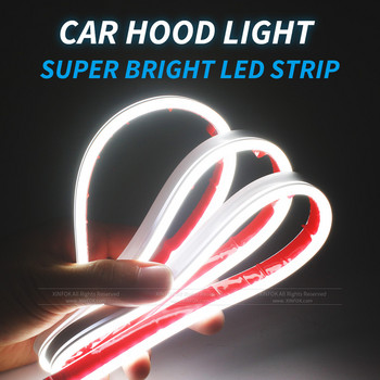 XINFOK LED Φώτα κουκούλας αυτοκινήτου Λωρίδα Universal Auto διακοσμητικά φωτιστικά ατμόσφαιρας Φώτα περιβάλλοντος για φώτα ημέρας αυτοκινήτου DRL 12