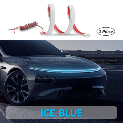 XINFOK LED Φώτα κουκούλας αυτοκινήτου Λωρίδα Universal Auto διακοσμητικά φωτιστικά ατμόσφαιρας Φώτα περιβάλλοντος για φώτα ημέρας αυτοκινήτου DRL 12