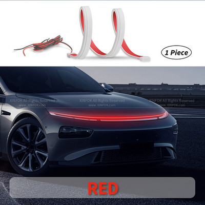 XINFOK LED Φώτα κουκούλας αυτοκινήτου Λωρίδα Universal Auto διακοσμητικά φωτιστικά ατμόσφαιρας Φώτα περιβάλλοντος για φώτα ημέρας αυτοκινήτου DRL 12