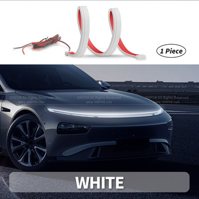 XINFOK LED Φώτα κουκούλας αυτοκινήτου Λωρίδα Universal Auto διακοσμητικά φωτιστικά ατμόσφαιρας Φώτα περιβάλλοντος για φώτα ημέρας αυτοκινήτου DRL 12
