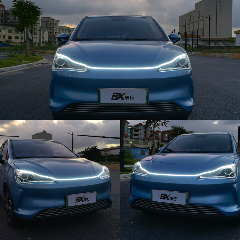 XINFOK LED Φώτα κουκούλας αυτοκινήτου Λωρίδα Universal Auto διακοσμητικά φωτιστικά ατμόσφαιρας Φώτα περιβάλλοντος για φώτα ημέρας αυτοκινήτου DRL 12