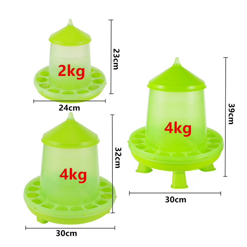 Viščiukų automatinis tiektuvas Putpelių balandžių tiektuvas 2kg/4kg Viščiukų šėrimo kibiras Paukštyno šėrimo reikmenys 1 vnt.