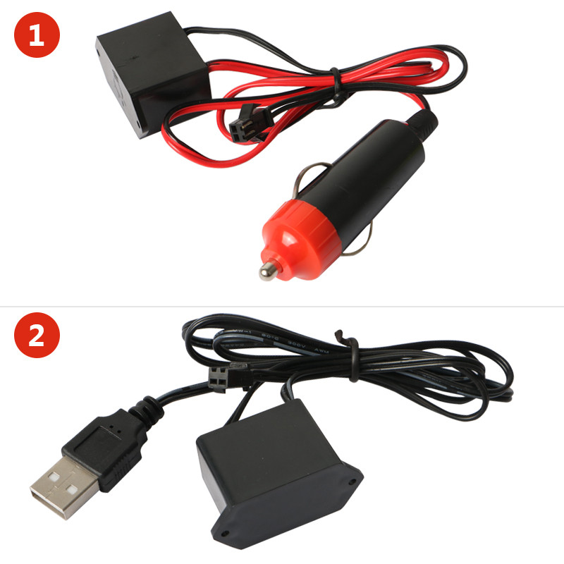 LED autóbelső világító csík Auto LED szalag Garland EL drótkötél autódekorációs lámpa, rugalmas cső Neon autós kiegészítők