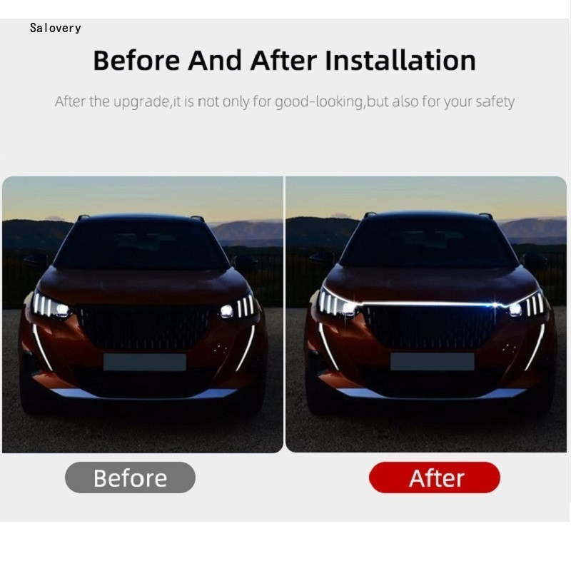 Auto päevasõidutulede riba 120 cm 150 cm 180 cm veekindel painduv LED auto dekoratiivne atmosfäärilamp, ümbritsev taustvalgus 12 V