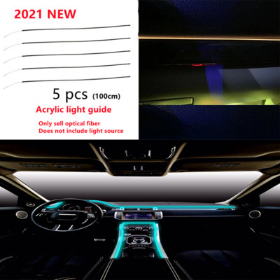 Akrüül-optilised kiudvalgustid RGB ümbritseva valguse helikontroll koos 12 V sigaretisüütaja automaatse sisekujundusega dekoratiivse atmosfäärivalgustiga