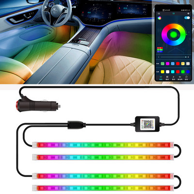 Lampă cu bandă LED 72 Decorarea mediului mașină Modelare DRL Lampă flexibilă pentru atmosferă Lampă pentru decorarea interioară a mașinii