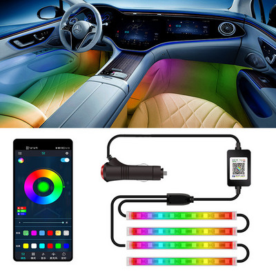Lampă cu bandă LED 72 Decorarea mediului mașină Modelare DRL Lampă flexibilă pentru atmosferă Lampă pentru decorarea interioară a mașinii
