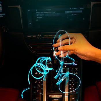 1M/3M/5M/8M Автомобилен интериор Led Декоративна лампа EL окабеляване Неонова лента за автоматично Направи си сам Гъвкава околна светлина USB Party Atmosphere Diode