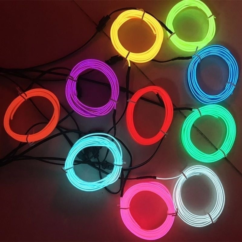 1M / 3M / 5M / 8M automobilio salono LED dekoratyvinė lempa EL laidų neoninė juostelė, skirta automatiniam „pasidaryk pats“ lanksčiam aplinkos šviesos USB vakarėlio atmosferos diodui