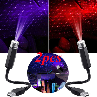 2X romantikus LED csillagos égbolt éjszakai lámpa 5 V USB tápellátású Galaxy Star projektor lámpa autós tetőtéri szoba mennyezeti dekorációhoz Plug and Play