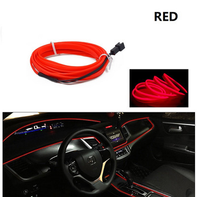 1M/3M/5M Διακοσμητική λάμπα Led εσωτερικού αυτοκινήτου EL Καλωδίωση Λωρίδα νέον για Auto DIY Ευέλικτη Δίοδος Ατμόσφαιρας USB Party Light Flexible Light