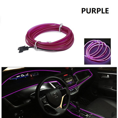1M/3M/5M Διακοσμητική λάμπα Led εσωτερικού αυτοκινήτου EL Καλωδίωση Λωρίδα νέον για Auto DIY Ευέλικτη Δίοδος Ατμόσφαιρας USB Party Light Flexible Light