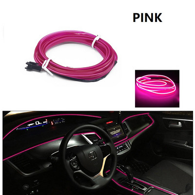 1M/3M/5M Διακοσμητική λάμπα Led εσωτερικού αυτοκινήτου EL Καλωδίωση Λωρίδα νέον για Auto DIY Ευέλικτη Δίοδος Ατμόσφαιρας USB Party Light Flexible Light