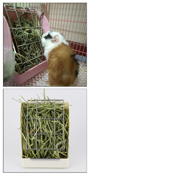 Пластмасов висящ държач за сено Стойка за хранене на зайци Стойка за хранилка за чинчила тревопасни морски свинчета