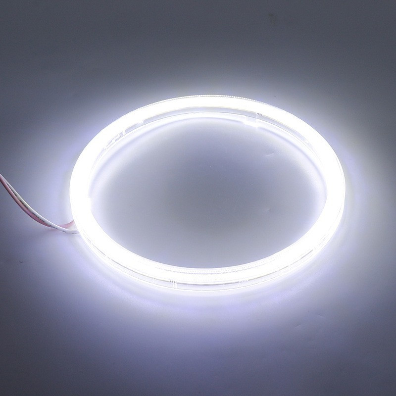 2 vnt Automobilio LED apskrito priekinio žibinto COB Angels Eye Aperture motociklo žiedo žibinto automatinė modifikacija 60 mm-120 mm