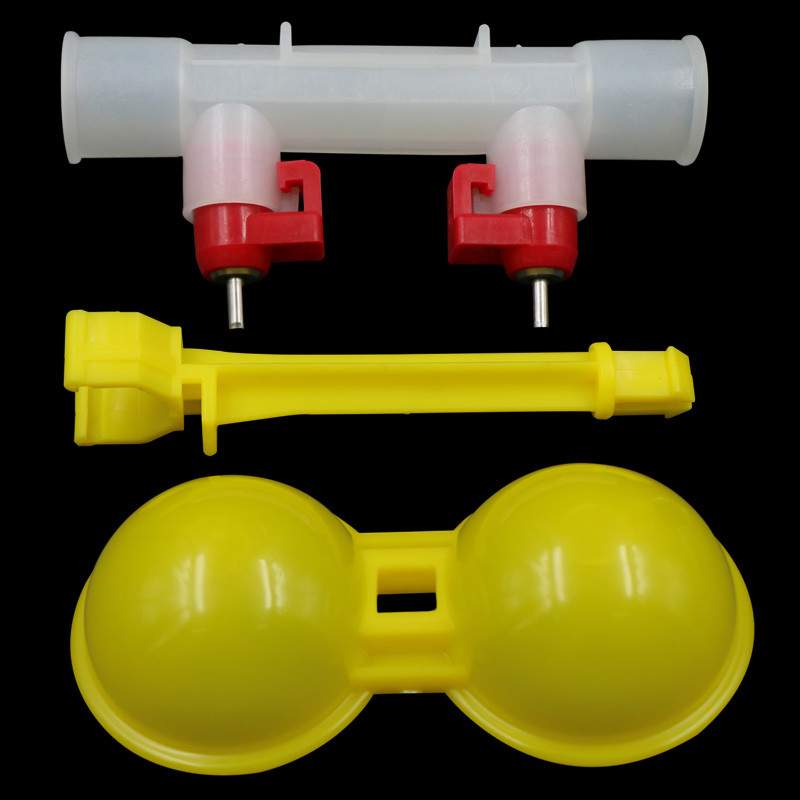 20 Σετ Πουλερικά Σιντριβάνι Double Hanging Cup Ball Nipple Chicken Drinkers 20mm/25mm Εξοπλισμός για μπολ νερού ορτυκιού χονδρικής