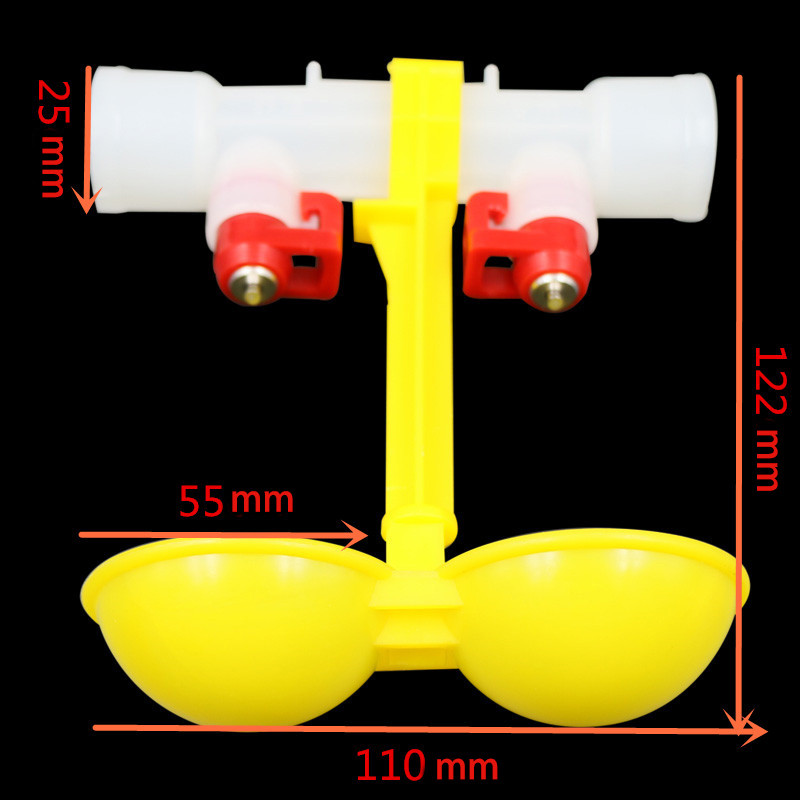 20 Σετ Πουλερικά Σιντριβάνι Double Hanging Cup Ball Nipple Chicken Drinkers 20mm/25mm Εξοπλισμός για μπολ νερού ορτυκιού χονδρικής