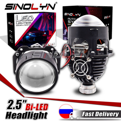 Sinolyn Angel Eyes Bi Led Lens Halo Lights Projectors For H4 H7 H1 9005 9006 Car Headlights High Low Beam 2.5 Inch LED Kits 40W