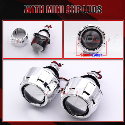 Sinolyn Angel Eyes Bi Led Lens Halo Lights Proiectoare pentru H4 H7 H1 9005 9006 Faruri de mașină Faza mare înaltă 2.5 inch LED Kits 40W