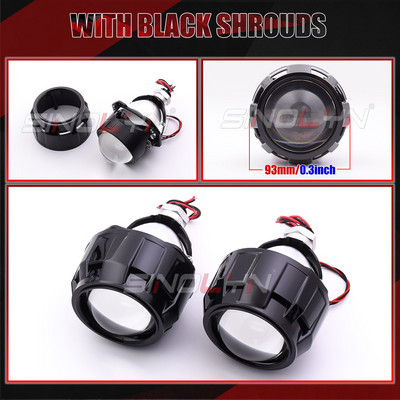 Sinolyn Angel Eyes Bi Led Lens Halo Lights Proiectoare pentru H4 H7 H1 9005 9006 Faruri de mașină Faza mare înaltă 2.5 inch LED Kits 40W