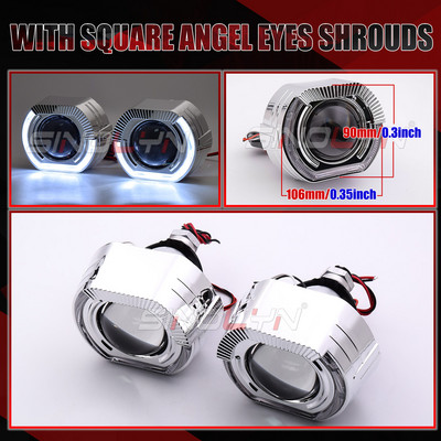 Sinolyn Angel Eyes Bi Led Lens Halo Lights Proiectoare pentru H4 H7 H1 9005 9006 Faruri de mașină Faza mare înaltă 2.5 inch LED Kits 40W