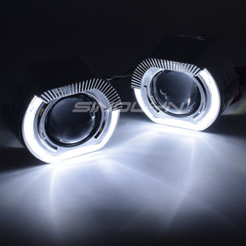 Sinolyn LED Angel Eyes Bi Xenon прожекторни лещи за фарове Мигач DRL ходови светлини за H7 H4 фар Автомобилни аксесоари Направи си сам