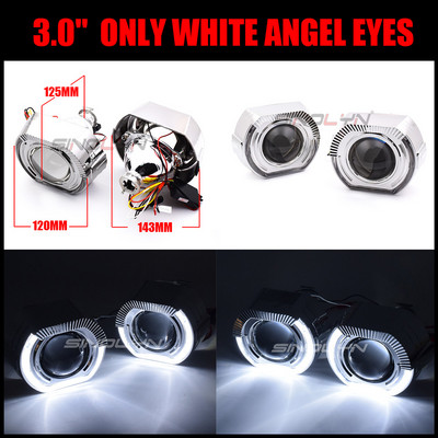 Sinolyn LED Angel Eyes Bi Xenon Proiector Faruri Lentile Semnal de întoarcere DRL Lumini de rulare pentru faruri H7 H4 Accesorii auto DIY