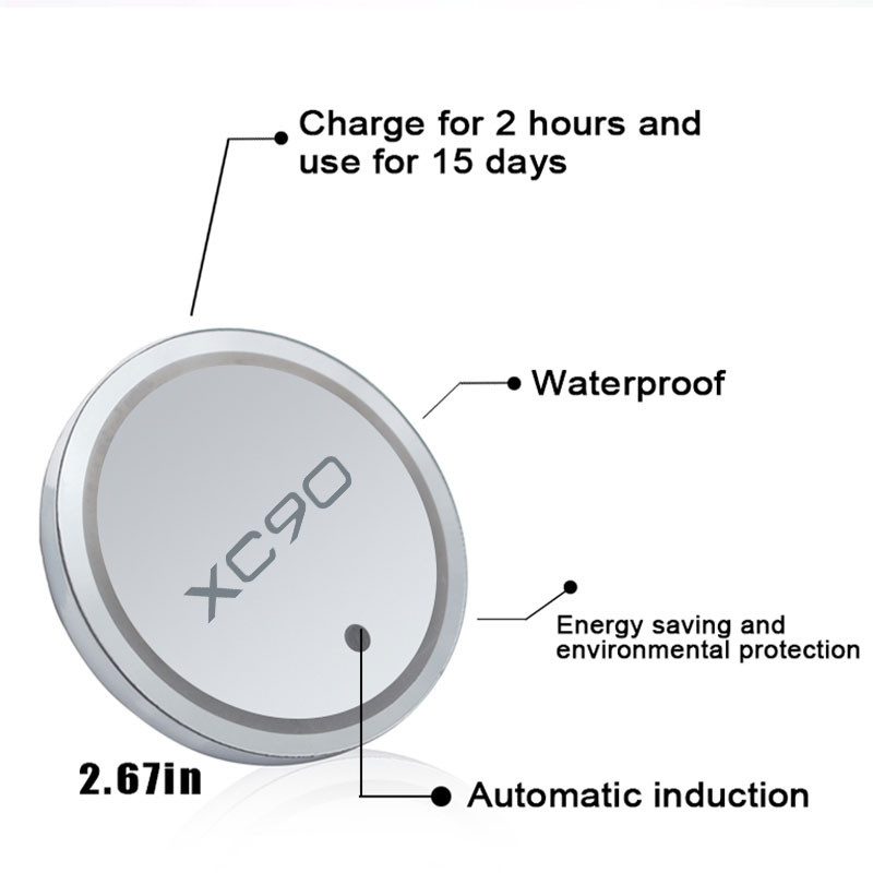 Gaismas paliktņa turētājs Volvo XC90 2008 2010-2022 Model 7 Krāsains USB automašīnas logotips Led Atmosphere Light Cup Auto piederumi