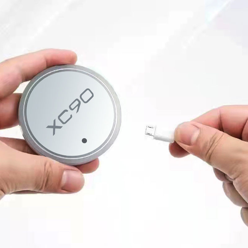 Gaismas paliktņa turētājs Volvo XC90 2008 2010-2022 Model 7 Krāsains USB automašīnas logotips Led Atmosphere Light Cup Auto piederumi