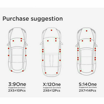 1/2/4/8PC Φωτεινό κιτ λαμπτήρων αυτοκινήτου LED Φωτιστικό κορμού για Tesla Model 3 YXS Εύκολη αντικατάσταση βυσμάτων Διακόσμηση φωτιστικών LED εσωτερικού χώρου
