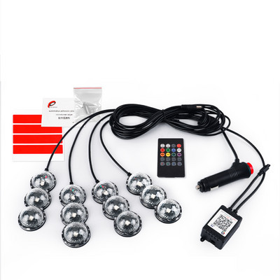 Lumină ambientală LED cu țigară Lampă de picior pentru mașină Decorare interioară Bandă de atmosferă RGB Neon Aplicație în mod multiplu/Comandă de la distanță