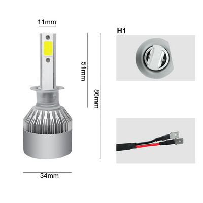 1tk 12V auto LED esitule pirnid H7 LED autotuled H4 880 H11 HB3 9005 HB4 9006 H13 6000K 36W 12V 3800LM autotarvikud