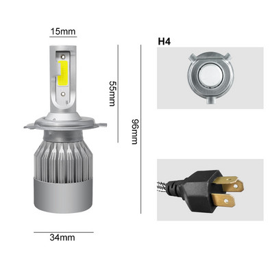 1tk 12V auto LED esitule pirnid H7 LED autotuled H4 880 H11 HB3 9005 HB4 9006 H13 6000K 36W 12V 3800LM autotarvikud