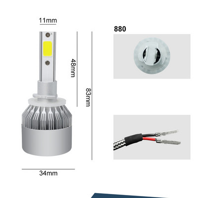 1tk 12V auto LED esitule pirnid H7 LED autotuled H4 880 H11 HB3 9005 HB4 9006 H13 6000K 36W 12V 3800LM autotarvikud