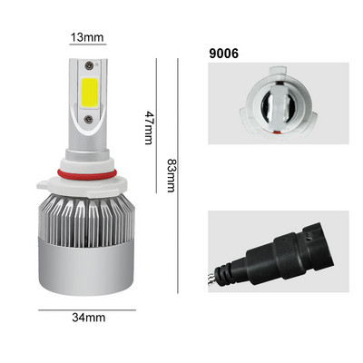 1tk 12V auto LED esitule pirnid H7 LED autotuled H4 880 H11 HB3 9005 HB4 9006 H13 6000K 36W 12V 3800LM autotarvikud