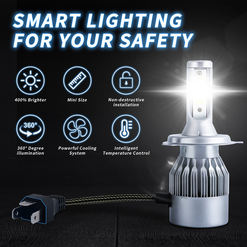 1tk 12V auto LED esitule pirnid H7 LED autotuled H4 880 H11 HB3 9005 HB4 9006 H13 6000K 36W 12V 3800LM autotarvikud