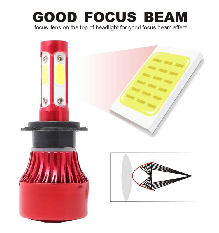 2tk H4 H7 Led esitule pirn külm valge 6000k kaugtulede pind COB kiip 8000Lm auto tuledele H11 H13 9005 9006 9007 udutuled