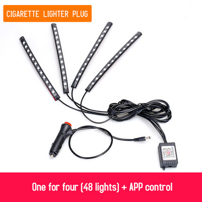 Led automobilska nožna svjetiljka Ambijentalno svjetlo RGB Usb aplikacija Bežično daljinsko upravljanje glazbom Automobilski interijer Dekorativna neonska atmosferska svjetla