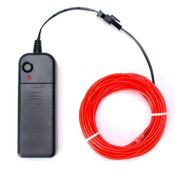 EL проводник с 6 mm ръб за зашиване Неонови светлинни връвни светлини Гъвкаво светещо светещо въже Тръбна LED лента с AA контролер 1m/3m/5m