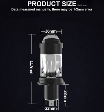 Νέος προβολέας αυτοκινήτου LED H4 μίνι προβολέας διπλού φακού Ενσωματωμένος διεστιακός φακός αυτοκινήτου Προβολέας styling Bulbs Focused Light P9