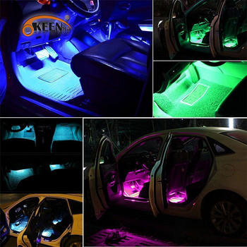 Ατμόσφαιρα αυτοκινήτου Εσωτερικό φως Τηλεχειριστήριο μουσικής Led Strip Ποδιακό φωτιστικό Auto Neon Rgb Εσωτερικά Φώτα Διακόσμησης Αξεσουάρ αυτοκινήτου