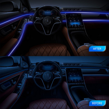 BLALION 6 ΣΕ 1 RGB εσωτερικού αυτοκινήτου Φως περιβάλλοντος 12V APP Έλεγχος μουσικής Ταινίες οπτικών ινών αυτοκινήτου LED Atmosphere Διακοσμητικό φωτιστικό νέον