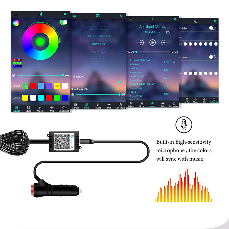 BLALION 6 IN 1 RGB auto salongi ümbritseva valguse 12 V APP muusika juhtimine auto optilised fiiberribad LED atmosfääri dekoratiivne neoonlamp