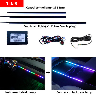 6/8IN1Symphony 64Χρώμα αυτοκινήτου Φώτα περιβάλλοντος RGB οδηγός οπτικών ινών ατμόσφαιρα ακρυλικό Εσωτερικό διακοσμητικό φωτιστικό για Tesla Model3/Y/S