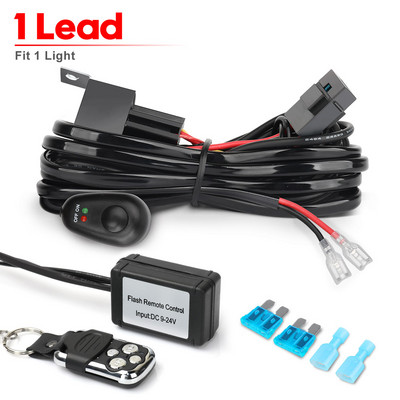 NAOEVO laidų rinkinys, skirtas 2 lemputėms, 1 šviesos saugiklio įjungimo-išjungimo jungiklis 12v 40a relė 180 vatų / 300 vatų 4–52 colių LED darbinei lemputei