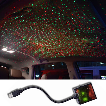LED нощни светлини със звезди на покрива на колата Светлина на проектора Интериорно околно нощно звездно небе USB LED декоративни светлини аксесоари за кола