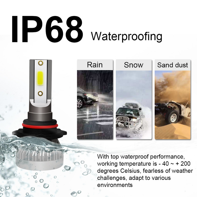 LSlight LED H7 H4 H11 H1 H9 9005 9006 HB2 HB3 HB4 9012 LED priekinių žibintų lemputė automobilio lemputė 12V 55W 6000K 8000K turboampulės automatinės lempos
