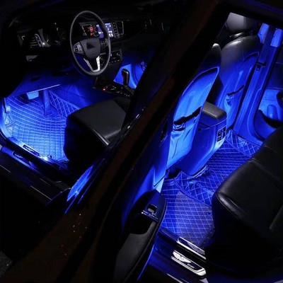 Autosisu LED-dekoratiivne valgustiriba ümbritsev jalalamp koos sigaretisüütajaga atmosfääritulede taustvalgus 12v auto lisavarustus
